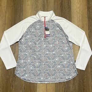 NWT Pebble Beach Women Dry Luxe Performance 1/4 Zip XXL Floral Golf Pickleball